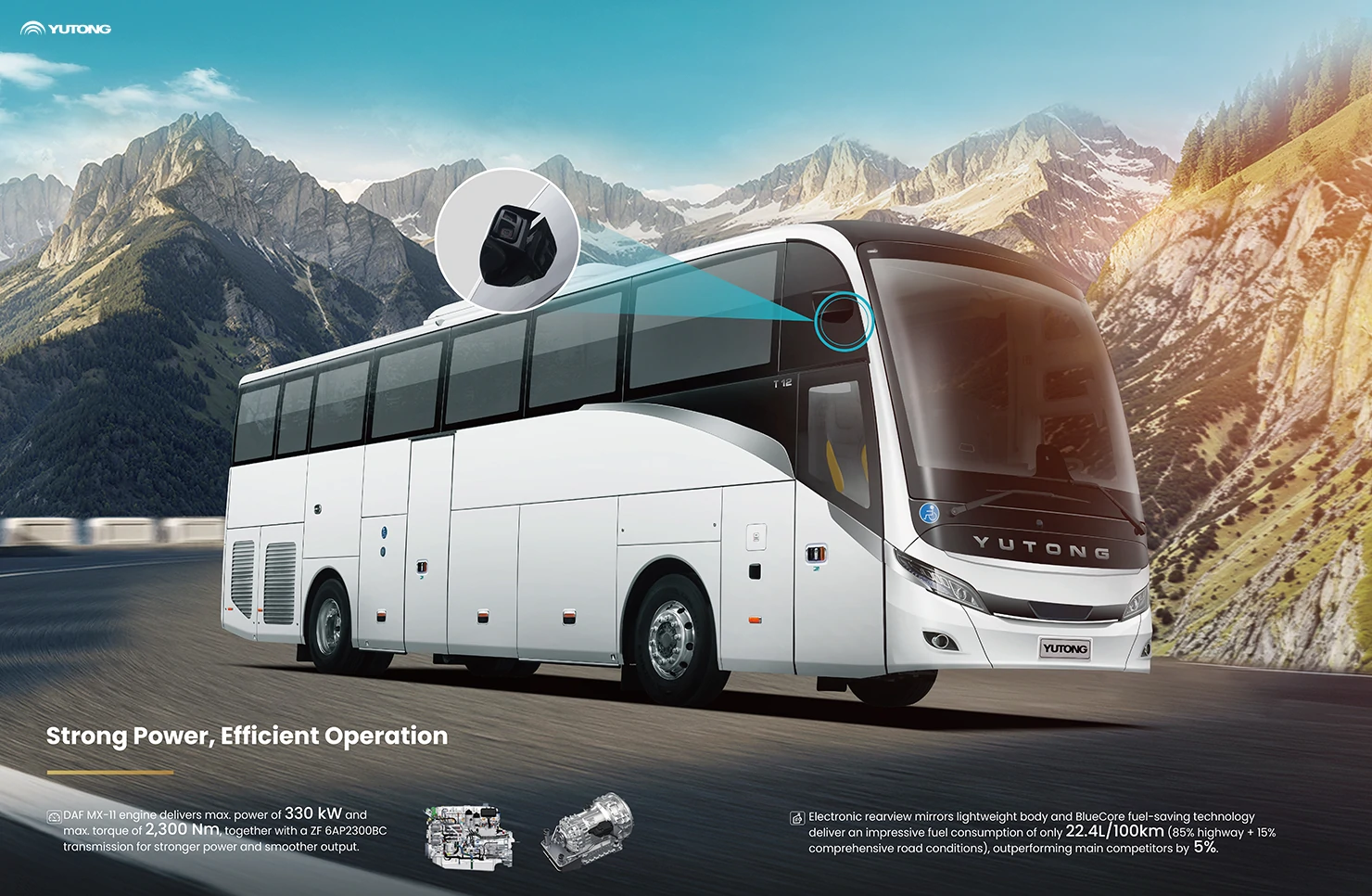 Yutong left-hand drive diesel coach T12 debuts:&nbsp;superior reliability for premium travel